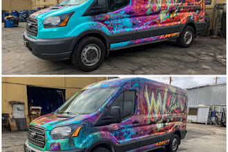 creative custom car wrap, van wrap, truck wrap, trailer wrap