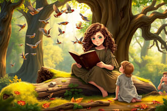 draw children story book illustration and story book art