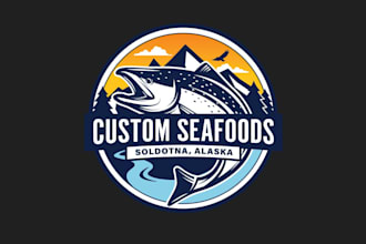 design incredible seafood logo with unlimited revision