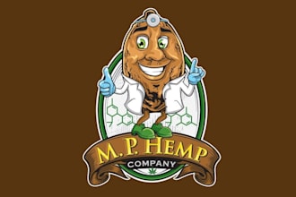 design cartoon mascot hemp company logo