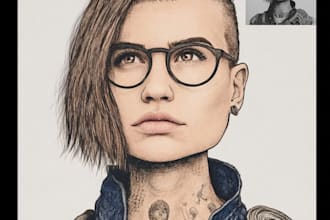 draw cartoon avatar, cartoon character, caricature, logo