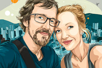cartoonize your couple portrait