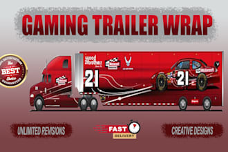 design vehicle wrap design for your gaming trailer, food truck