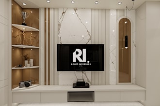 create modern 3d interiors with layout and rendering