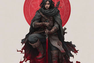 paint your dark fantasy dnd character illustration