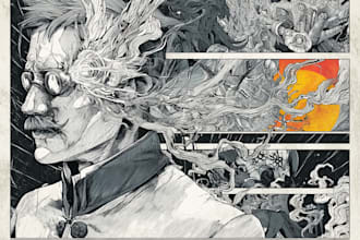 draw custom nsfw manga art, doujin panels, dark fantasy anime horror comic page