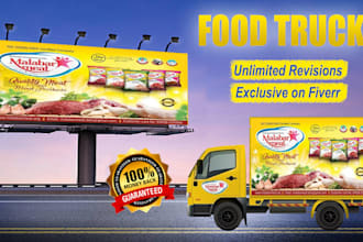 professionally design food truck wraps, food trailer wrap and restaurant flyers