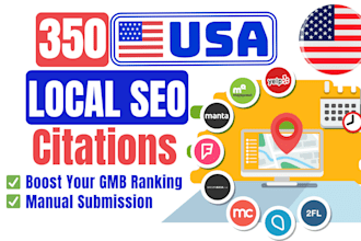 do manual 350 USA local SEO citations for gmb ranking