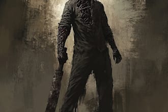 make a realistic fantasy horror character and horror art
