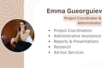 be your project coordinator