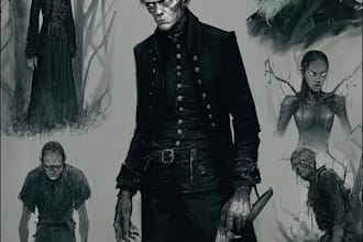 make fantasy or dark creepy horror art illustration