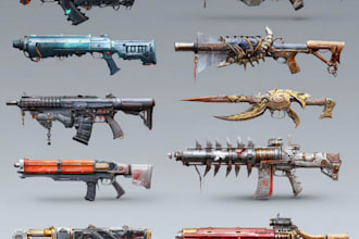 design and paint weapons and props