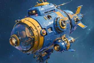 draw scifi futuristic vehicle aircraft spaceship for you