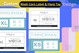 design clothing hang tag and wash care label
