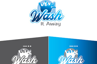 do modern professional cleaning, washing, laundromat logo