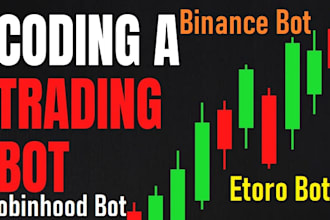 setup binance bot, coinbase bot, robinhood bot, etoro bot