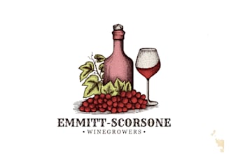 design outstanding red wine, horse, chicken vintage logo with express delivery