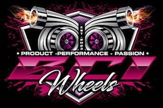 design a unique modern and professional wheel logo within 20 hours