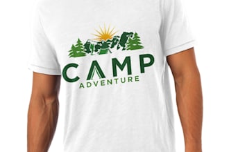 create a creative custom camp and adventure t shirt design
