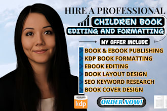 be your children book editor, formatting children story book writing kid book
