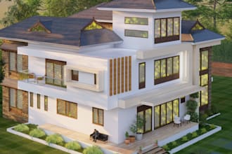 remodel interior, exterior, building rendering, architectural VR, garden,outdoor