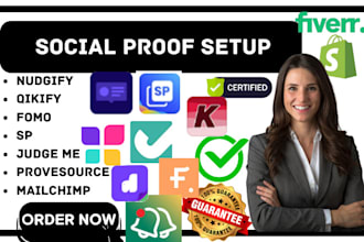 setup social proof nudgify qikify fomo sp judge me provesource mailchimp shopify