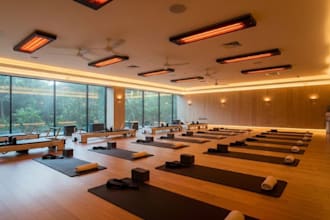design 3d hot yoga or pilates studio with realistic renderings