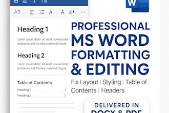 professionally format and edit ms word documents