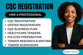support cqc registration, policies procedures preparation and win tenders