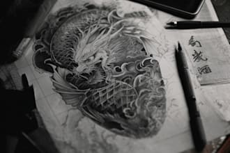 draw a anime tattoo design for you