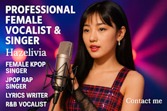 be your female kpop singer and jpop rap singer lyrics writer, rnb, vocalist