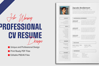 create CV resume write cover letter europass german european uk usa design build