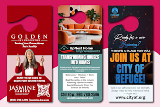 create a professional door hanger design with print ready files
