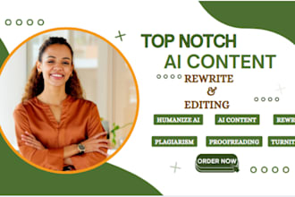 be your line editor, proofread, rewrite, book editing and humanize ai content