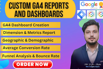 create ga4 custom report, ga4 custom dashboard, ga4 reporting for your business