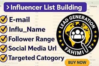 do verified influencers email, leads, list building