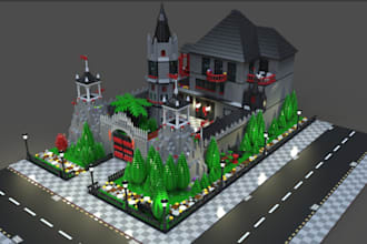 design custom 3d lego model lego car ship house lego moc with instruction