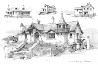 sketch houses and buildings