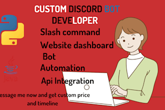 make custom discord bot, hosting ai, chatbot with custom command, bot developer