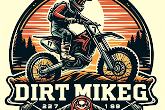 design high quality vintage dirt bike logo t shirt design