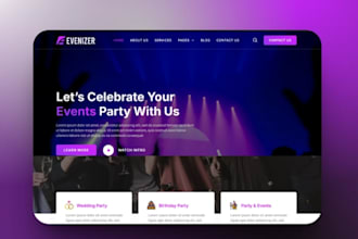 build event planning tickets management website, wedding and photography website