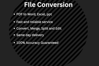 convert your files to any format such as PDF, word, excel, jpg, png