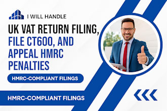 handle UK vat return filing, file ct600, and appeal hmrc penalties