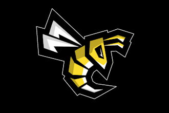 design a custom masculine bee mascot logo for your tech brand