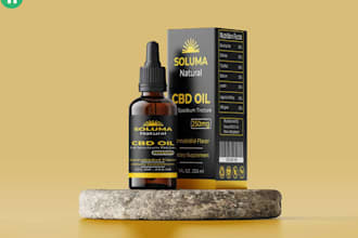 design cbd, hemp, essential oil bottle labels packaging