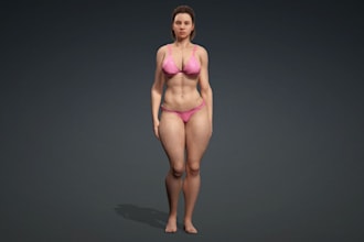 3d virtual human model,avatar character,nsfw model,body shape,ue5 rig,3d morphs