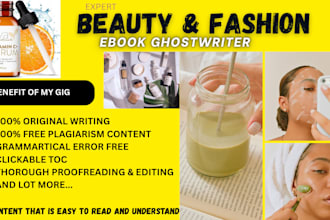 ghostwrite beauty tips, skincare, cosmetics hair care fashion ebook ghostwriting