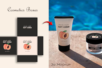 design product packaging box, label design with dieline