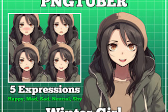 draw custom pngtuber, giftuber for your streaming in veadotube mini, vtubing