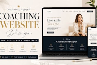design modern life coach website consulting website coaching website